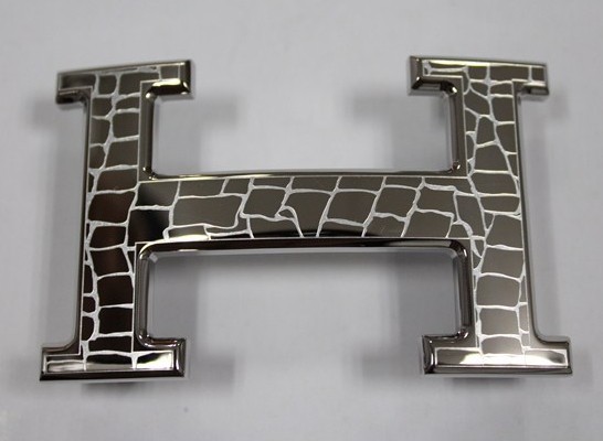 Hermes Stone Stripe Buckle Silver